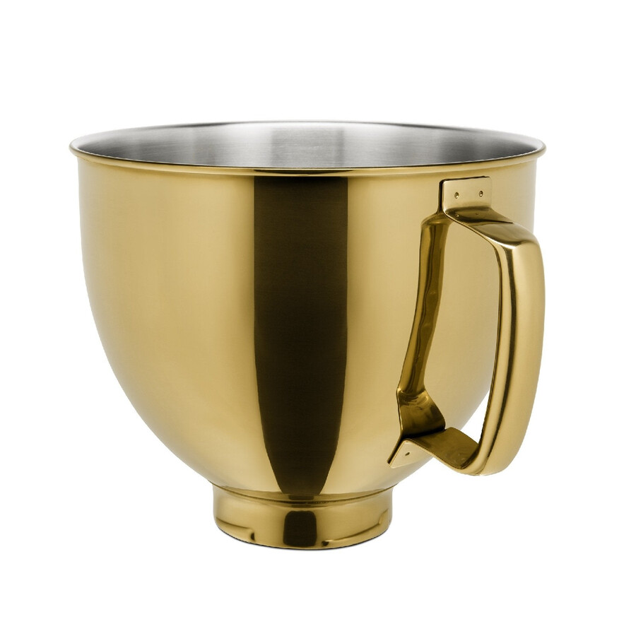 recipiente de acero inoxidable dorado radiante de 47 l para batidora de pedestal con cabezal inclinable ksm5s