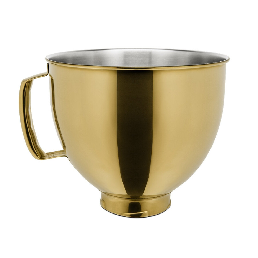 recipiente de acero inoxidable dorado radiante de 47 l para batidora de pedestal con cabezal inclinable ksm5s