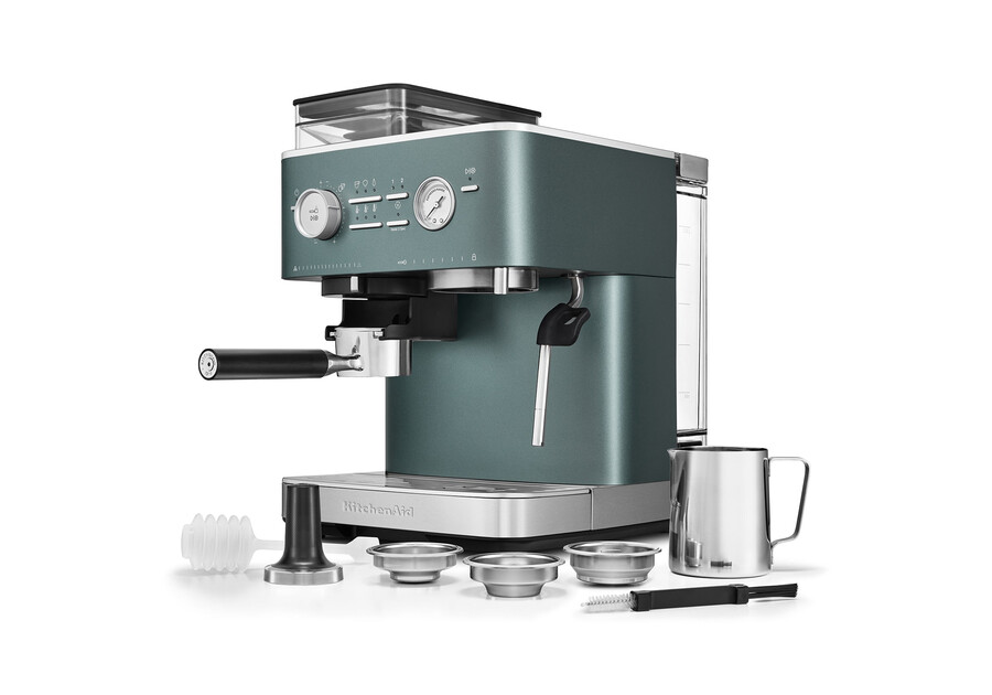 máquina de café expreso semiautomática con molinillo de muelas