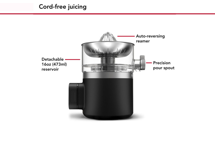 exprimidor de cítricos inalámbrico kitchenaid go con batería
